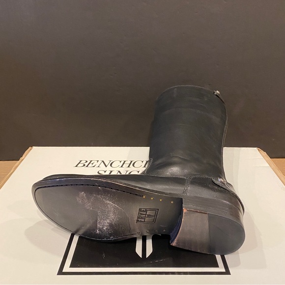 Frye MELISSA Button Black Riding Cowboy Tall Knee High Boots Shoes Flats 6 NIB - Picture 7 of 7